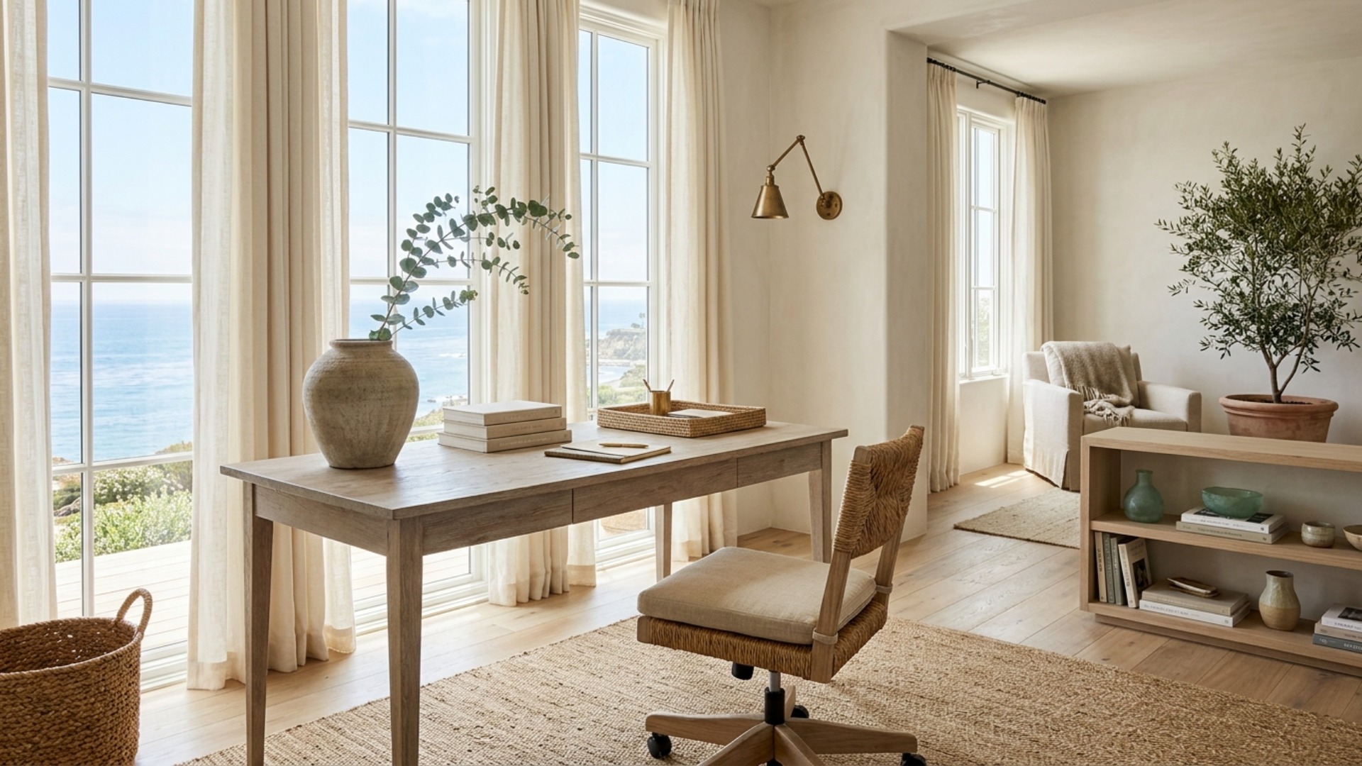 Coastal Home Office Ideas for an Empty Room