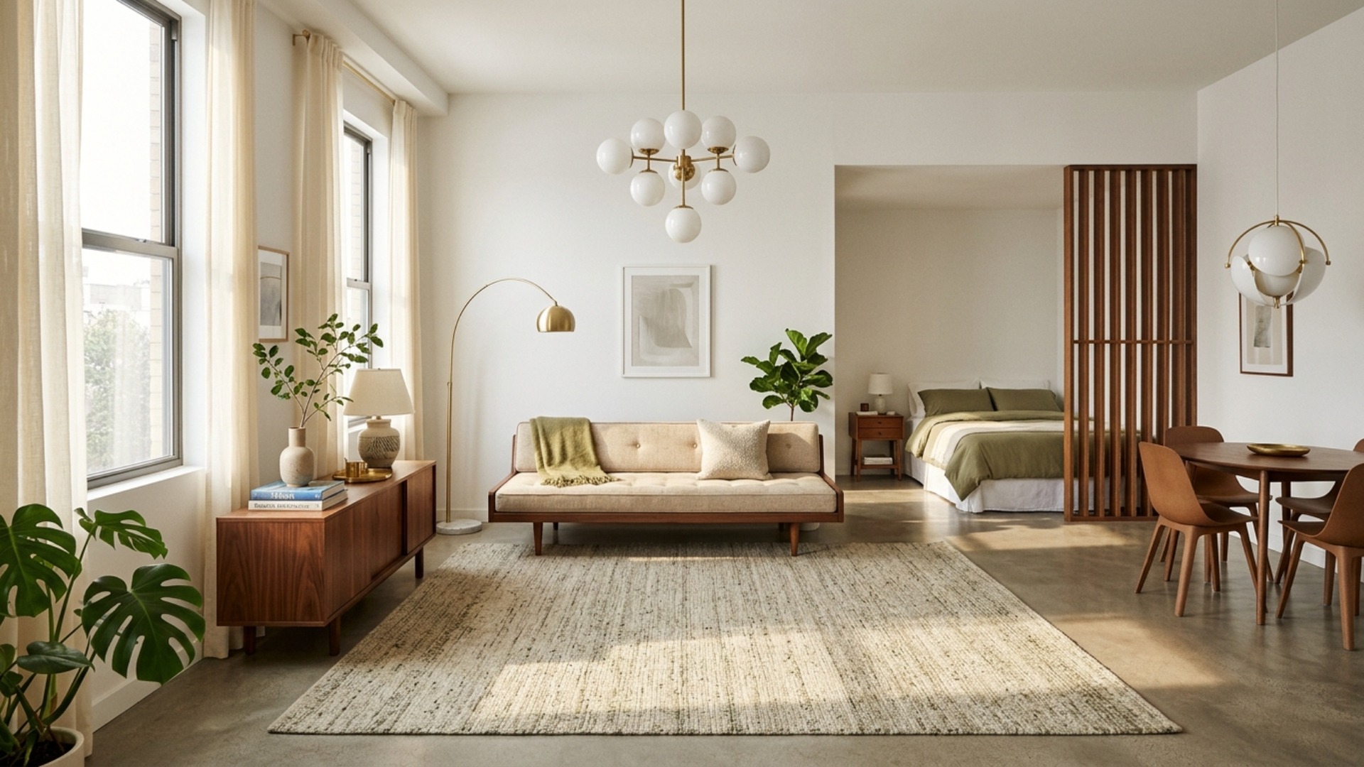 Mid Century Modern Studio Apartment Ideas That Maximize Space