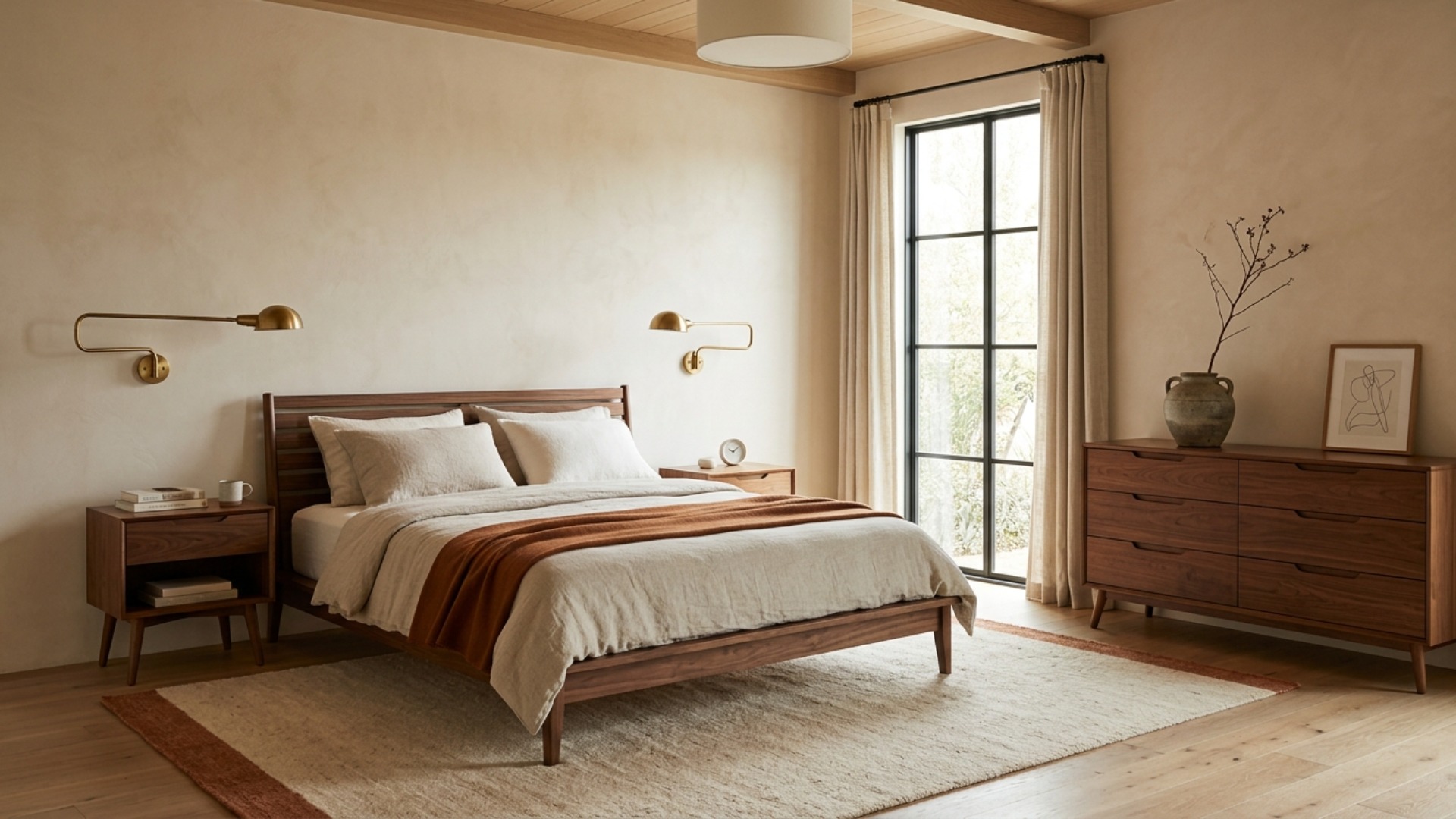 Mid Century Modern Bedroom Ideas for a Couple's First Home