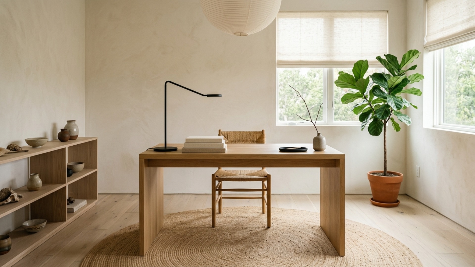Japandi Home Office Ideas for New Homeowners
