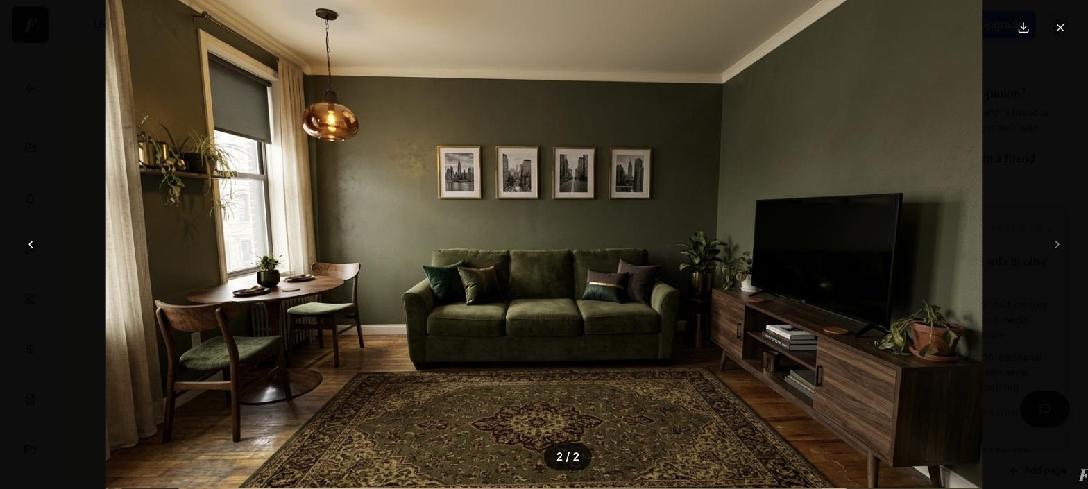 One move: deep olive plaster walls turn the bland box into a moody, luxe room.