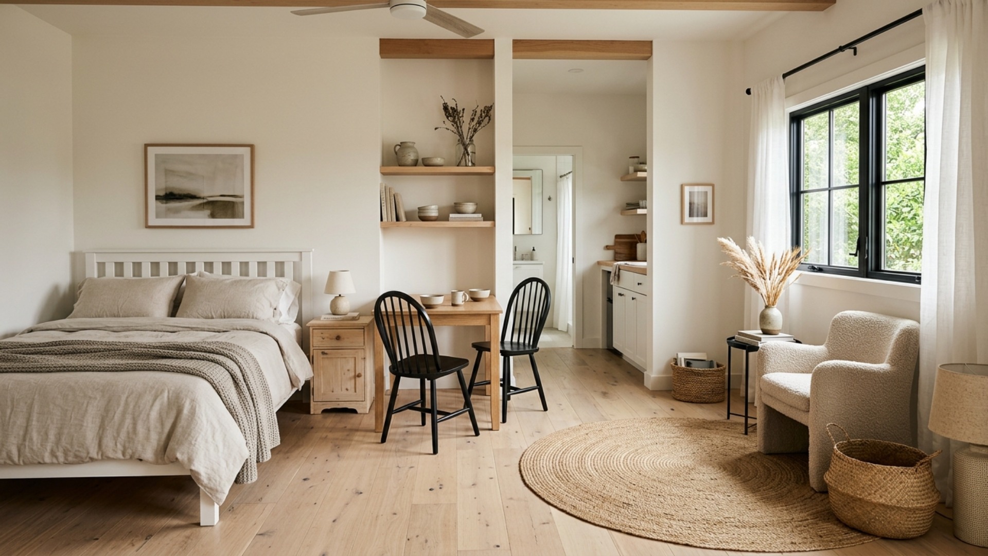 Modern Farmhouse Studio Apartment Ideas Using Only IKEA