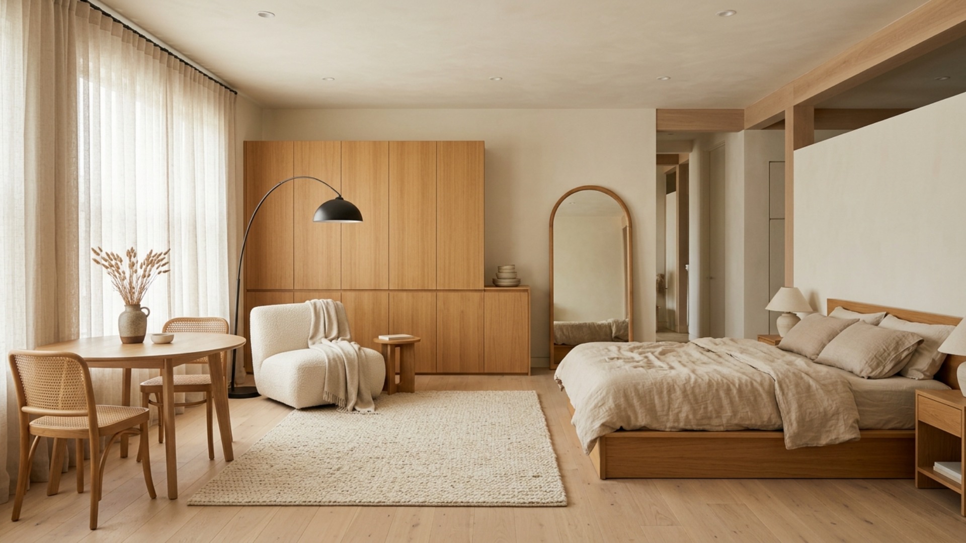 Organic Modern Studio Apartment Ideas Using Only IKEA