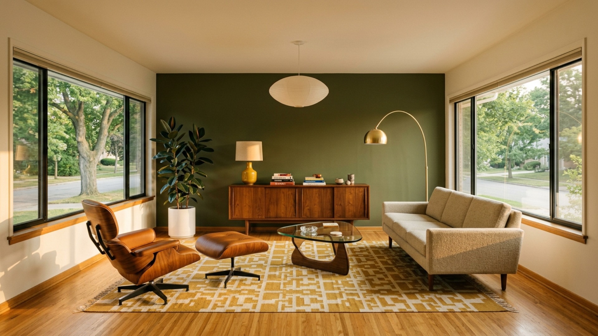 Mid Century Modern Living Room Ideas for a Rental Makeover