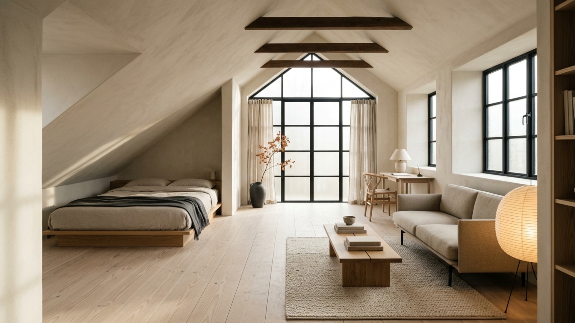 Japandi Studio Apartment Ideas for an Awkward Layout