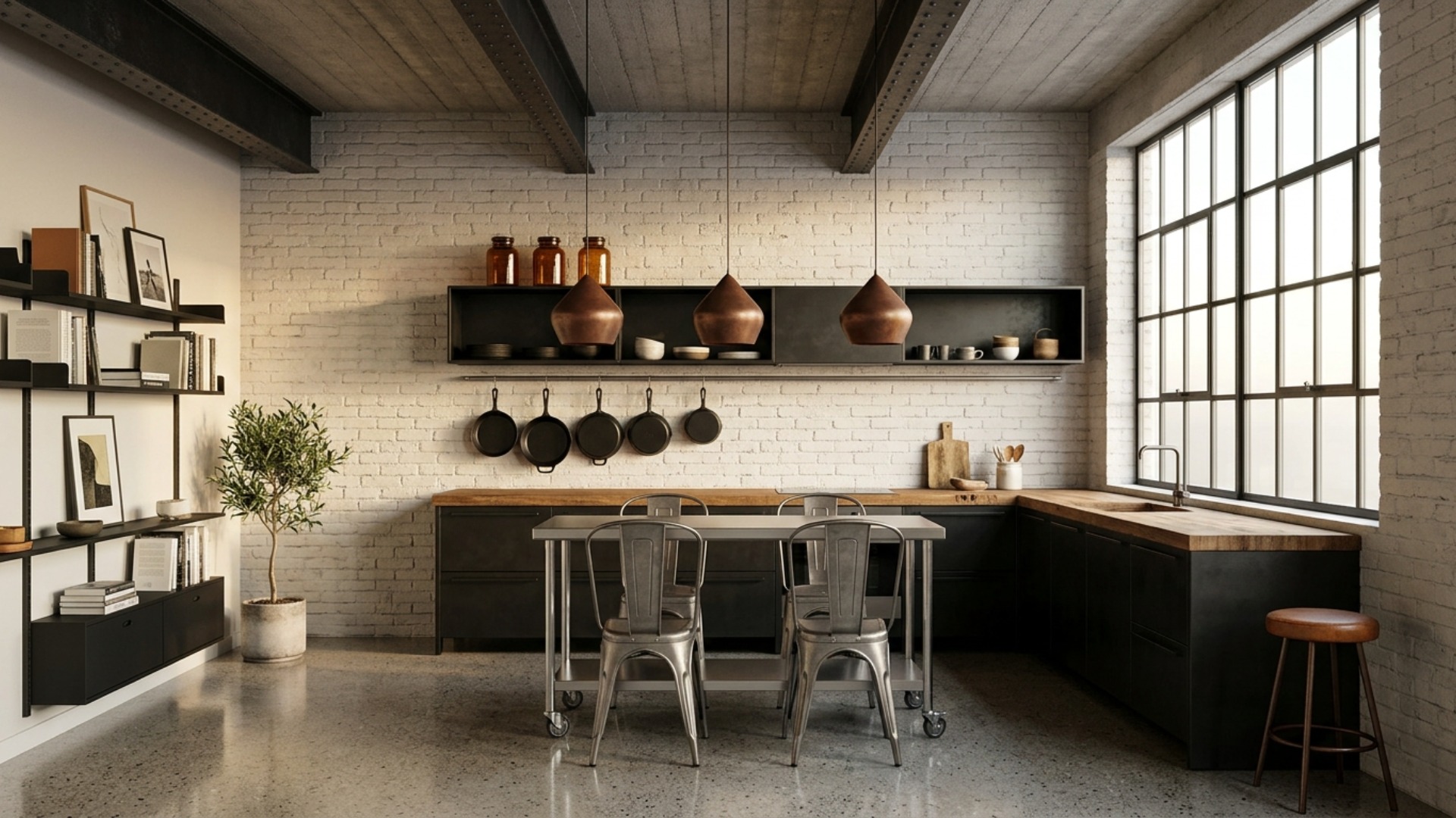 Industrial Kitchen Ideas That Maximize a Small Studio