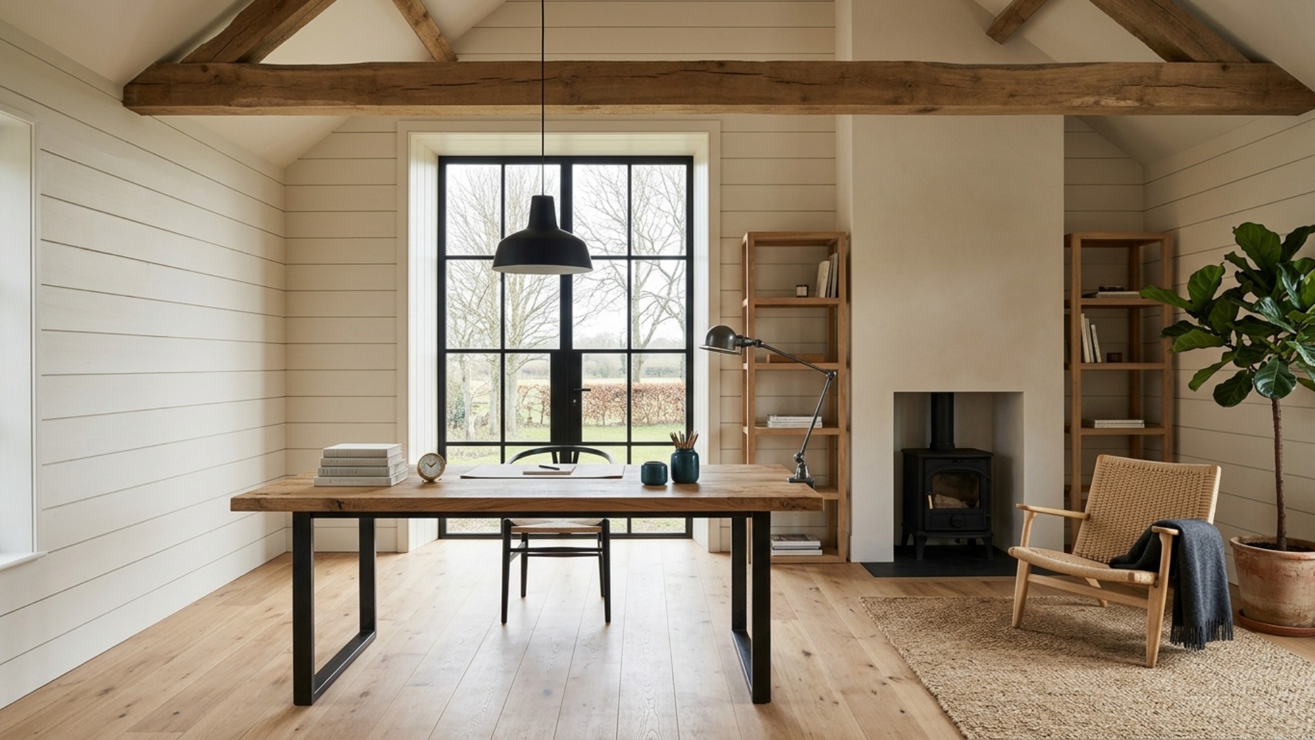Modern Farmhouse Home Office Ideas for an Empty Room