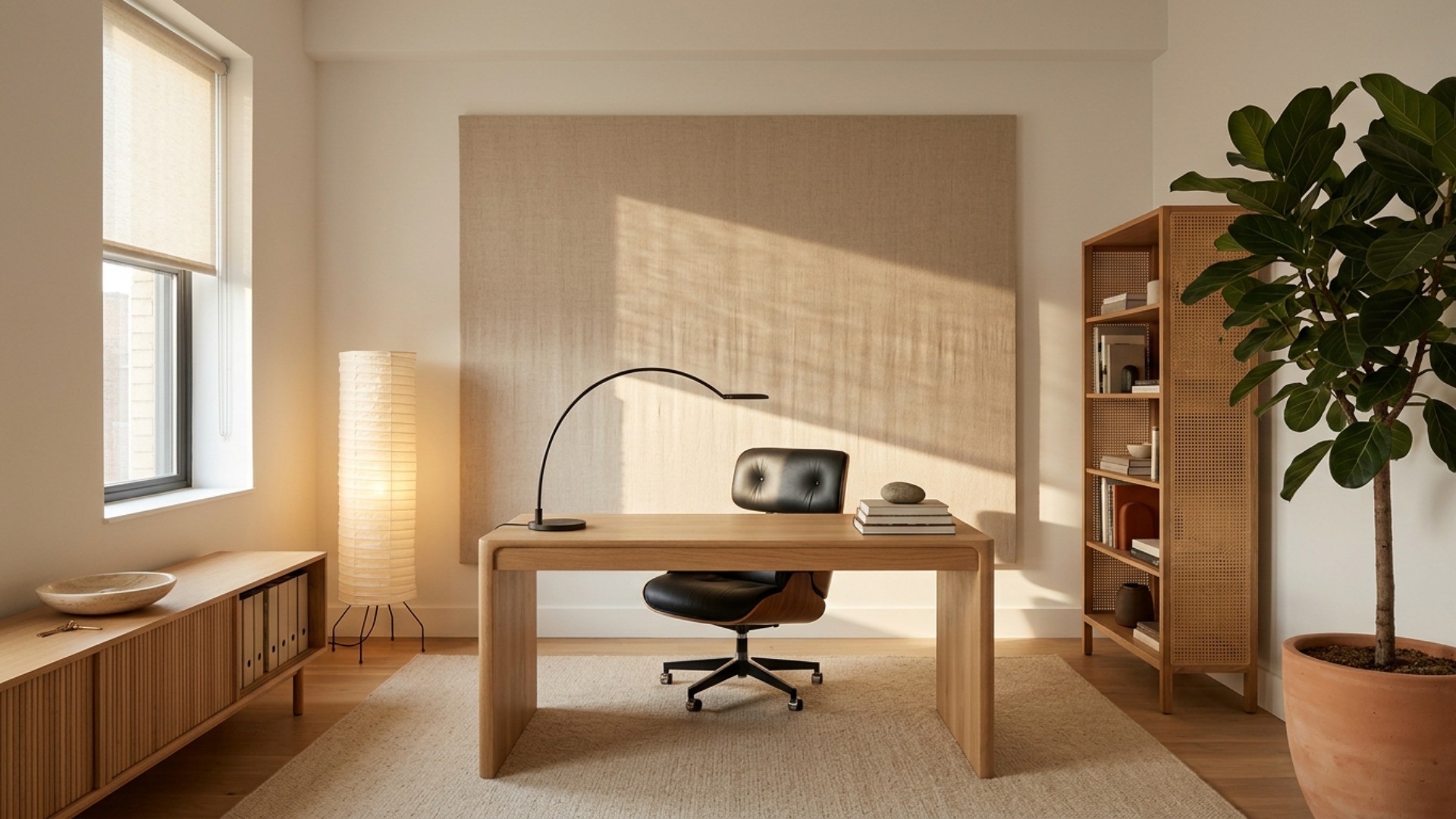 Organic Modern Home Office Ideas for a Rental Makeover