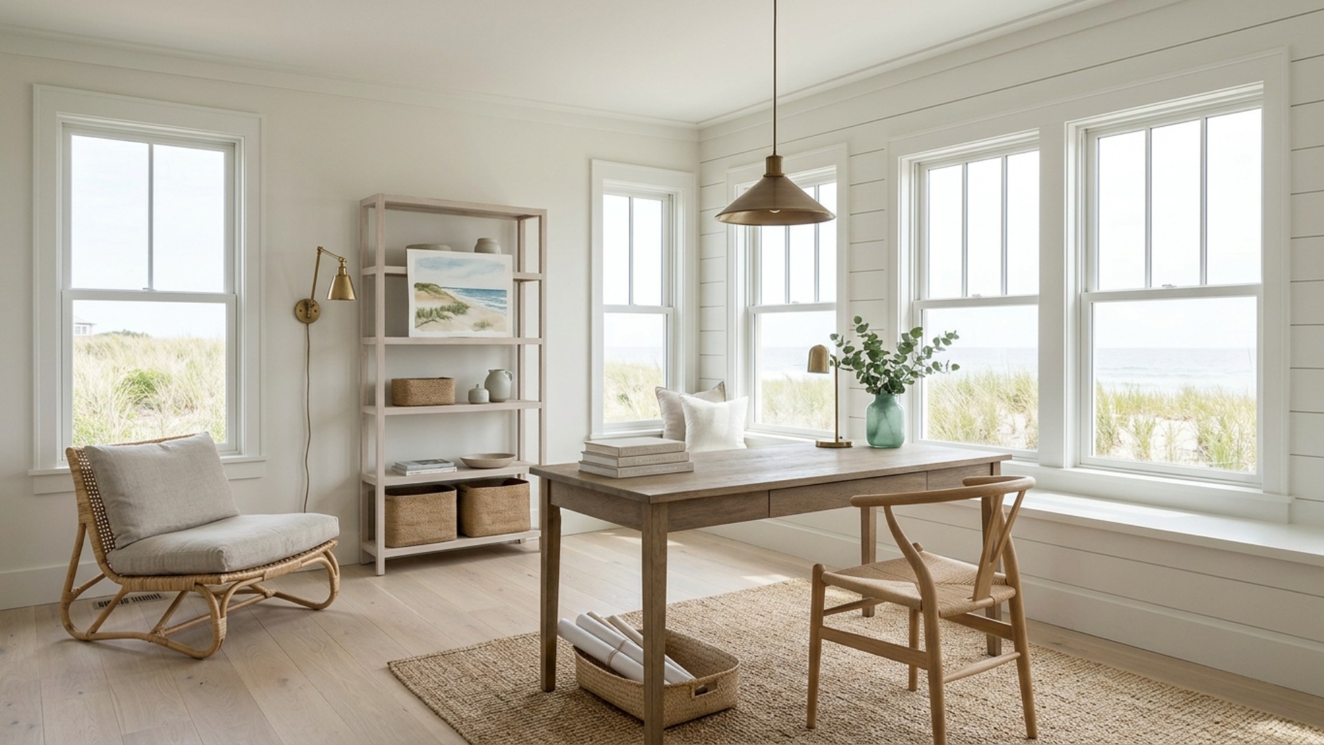 Coastal Home Office Ideas for a Couple's First Home