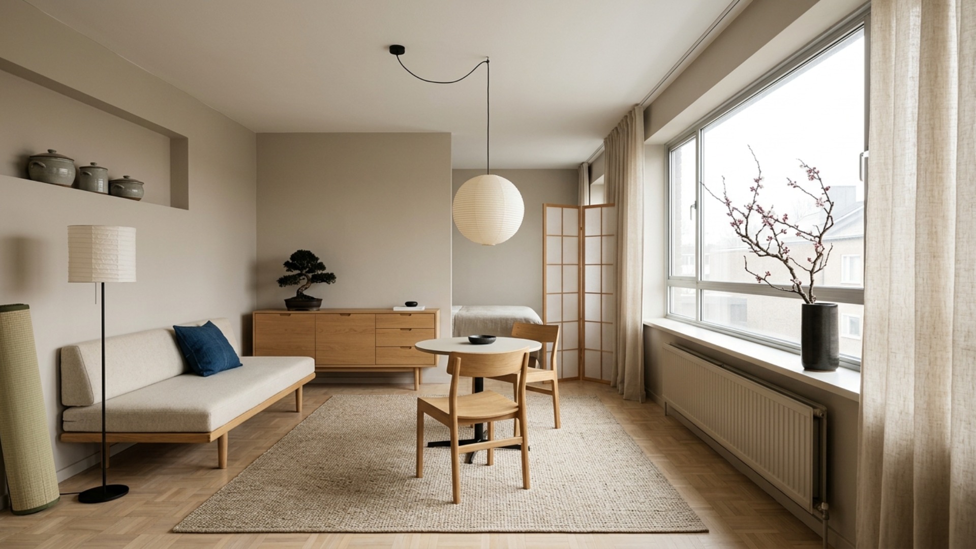 Japandi Studio Apartment Ideas for a Rental Makeover