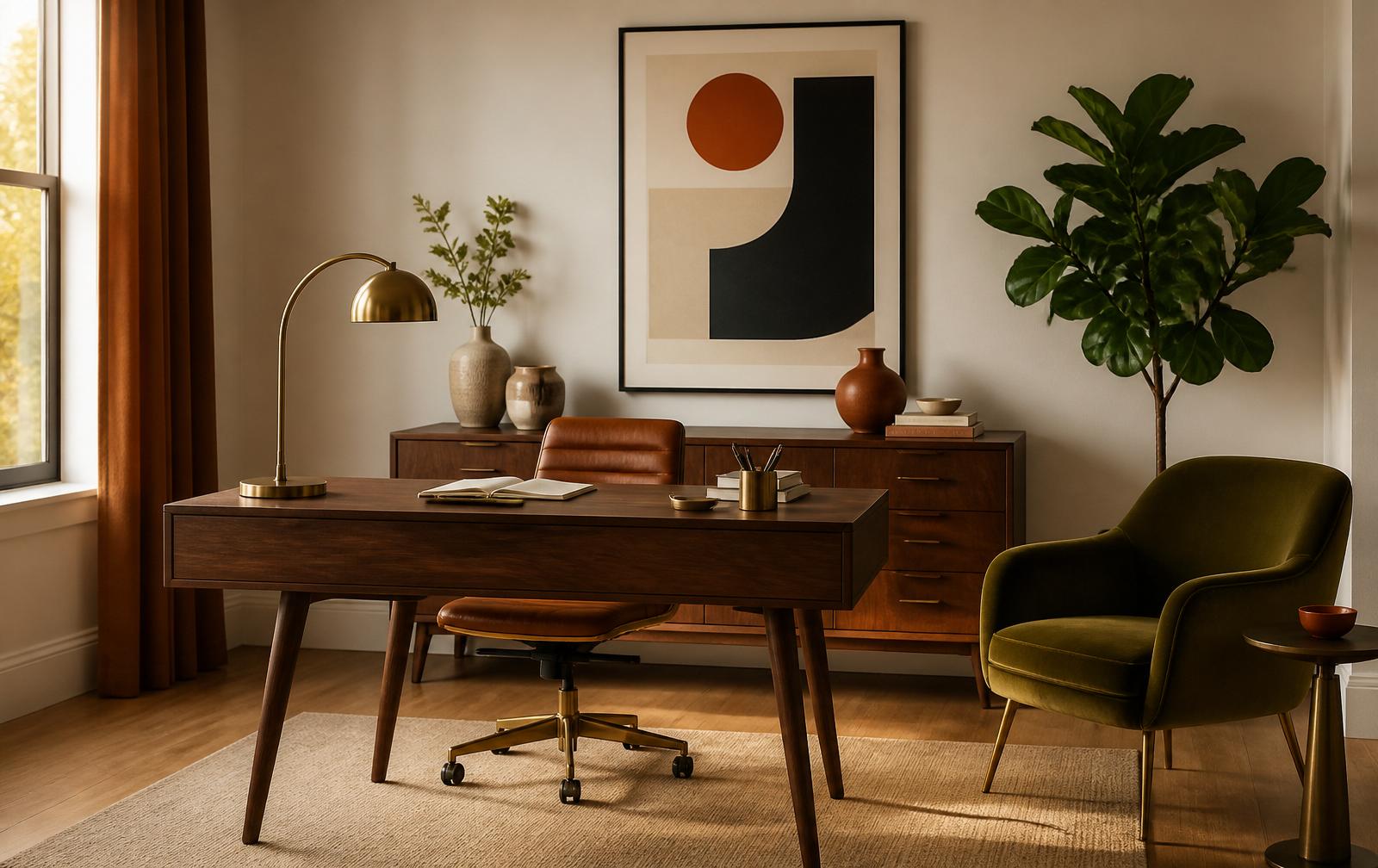 Mid Century Modern Home Office Ideas for an Empty Room